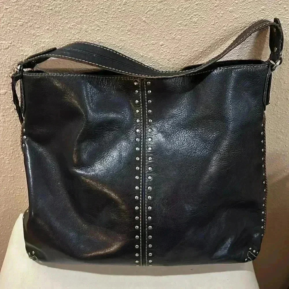 Michael Kors studded black leather hobo bag with dust bag - Picture 2 of 11